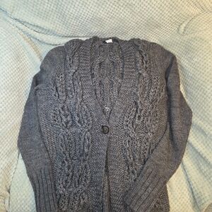 Gray Cable Knit Women's Sweater
